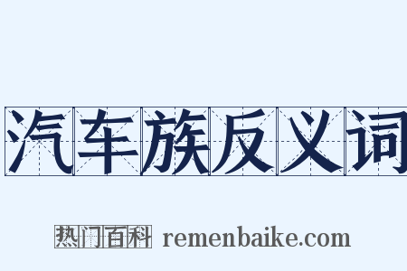 汽车族反义词是什么意思的图片